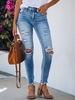 Zerrissene Jeans Distressed Denim Pants für Frauen