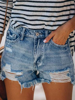 Zerrissene Jeansshorts Frau Distressed Jean Shorts