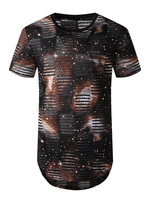 Zerrissene T-Shirts Casual Jewel Neck Kurzarm T-Shirt Top