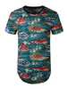 Zerrissene T-Shirts Jewel Neck Kurzarm-T-Shirts mit Autodruck