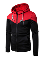 Zip Up Hoodies Long Sleeves Two Tone Hooded Jacket