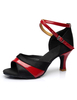 Zweifarbige lateinamerikanische Tänze Sandalen Straps Satin Heels