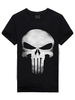 Zweifarbiges T-Shirt Skull Print Baumwolle lässige T-Shirt für Männer
