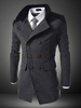 Zweireihig Herren Mantel Trenchcoat 2020 figurbetonter Wintermantel Herren in Grau