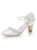 Zweiteilige Brautschuhe runde Form mit halbhohem Absatz Brautschuhe