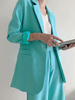 Zweiteilige Sets Blauer Turndown-Kragen-Langarm-Blazer mit kurzen Hosen
