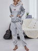 Zweiteilige Sets Graues Polyester-Baumwoll-Schmetterlingsmuster-Kapuzenpullover mit Kordelzughose