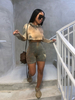 Zweiteilige Sets Olive Lycra Spandex Piping Tie Dye Freizeithose Sommer Lange Ärmel Mit Kapuze Stretch Outfit Für Frauen