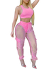 Zweiteilige Sets Pink Jewel Neck Ärmelloses Damen-Outfit