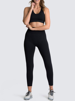 Zweiteilige Sets Ärmelloses Outfit aus schwarzem Polyester für Frauen
