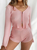 Zweiteilige Sets rosa Langarm-Baumwollmischung Top mit Hosen