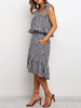 Zweiteilige Sets Schwarz Plaid Gingham Casual Ärmelloses Outfit für Frauen