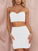 Zweiteilige Sets Sexy Crop Top mit Rock Outfit für Frauen