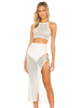 Zweiteilige Sets White Polyester Jewel Neck Cut Out Casual Pants Ärmelloses Sommeroutfit