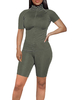 Zweiteiliges Set Sommer-Trainingsanzug-Oberteil mit Biker-Shorts