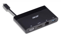 Acer Adapter ACB830 4-in-1 USB Type-C zu VGA,  HDMI,  RJ45,  USB,  schwarz
