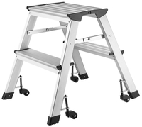 ALCO Klapptritt Trittleiter m. Rollen 2-stufen 44 cm 2 Stufen alu