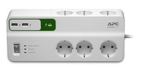 APC PM6U-GR Essential SurgeArrest 6-fach,  2 USB-Ports,  230 V