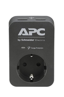 APC PME1WU2B-GR Essential SurgeArrest Black 1 Ausgang,  230V,  2 USB-Ports