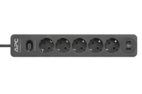 APC PME5U2B-GR Essential SurgeArrest Black 5 Ausgänge,  230 V,  2 USB-Ports
