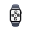 Apple Watch SE (GPS + Cellular) 40mm Aluminiumgehäuse silber,  Sportband sturmblau (Größe M/L)