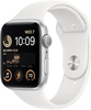 Apple Watch SE (GPS) 44mm Aluminiumgehäuse silber,  Sportband weiß