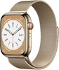 Apple Watch Series 8 (GPS + Cellular) 45mm Edelstahlgehäuse gold,  Milanaisearmband gold