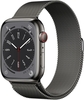 Apple Watch Series 8 (GPS + Cellular) 45mm Edelstahlgehäuse graphit,  Milanaisearmband graphit
