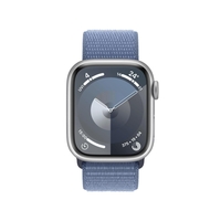 Apple Watch Series 9 (GPS + Cellular) 41mm Aluminiumgehäuse silber,  Sportband sturmblau Loop
