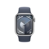 Apple Watch Series 9 (GPS + Cellular) 41mm Edelstahlgehäuse silber,  Sportband blue M/L