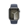 Apple Watch Series 9 (GPS + Cellular) 45mm Aluminiumgehäuse silber,  Sportband sturmblau M/L
