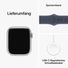 Apple Watch Series 9 (GPS) 41mm Aluminiumgehäuse silber,  Sportband sturmblau,  S/M