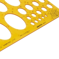 ARISTO Zeichenschablone Aristo Ellipsenschablone Iso. orange-transparent
