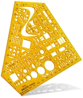ARISTO Zeichenschablone Aristo Schablone Schu. Elektro gelb-transparent