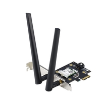 ASUS PCE-AX3000 Dual-Band PCI-E WiFi 6 (802.11ax). Unterstützung für 160MHz,  Bluetooth 5.0,  WPA3-Netzwerksicherheit