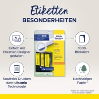 Avery Ordnerrückenetiketten breit kurz gelb