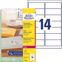 AVERY Zweckform Adress-Etiketten Adress-Etik.Transp.99, 1x38, 1 99, 1 x 38, 1 mm Transparent