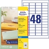 AVERY Zweckform Adress-Etiketten Inkjet Etik.45, 7x21, 2 Transp. 45, 7 x 21, 2 mm Transparent