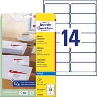 AVERY Zweckform Adress-Etiketten J8163-25 99, 1 x 38, 1 mm weiß
