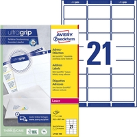AVERY Zweckform Adress-Etiketten L7160-100 63, 5 x 38, 1 mm weiß