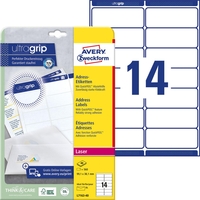 AVERY Zweckform Adress-Etiketten L7163-40 99, 1 x 38, 1 mm weiß