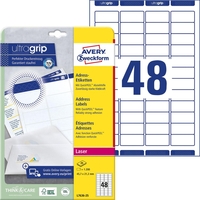 AVERY Zweckform Adress-Etiketten L7636-25 45, 7 x 21, 2 mm weiß