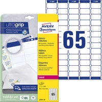 AVERY Zweckform Adress-Etiketten L7651-25 38, 1 x 21, 2 mm weiß