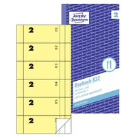 AVERY Zweckform Bonblock Bonbuch,  gelb,  KP 832 10, 5 x 19, 8 cm 2x 50 Blätter