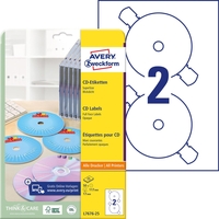 AVERY Zweckform CD-Etiketten CD-Etiketten, 117mm weiß 50St. L7676-25 weiß