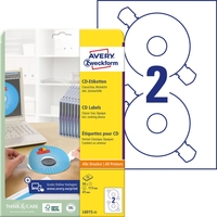 AVERY Zweckform CD-Etiketten CD-Etiketten, weiß,  117mm, 50St. L6015-25 weiß