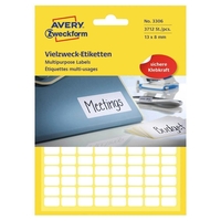 AVERY Zweckform Etiketten 3306 13, 0 x 8, 0 mm weiß - 3.712 Stück