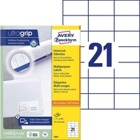 AVERY Zweckform Etiketten 3652 weiß 70, 0 x 42, 3 mm - 2.100 Stück