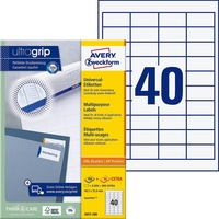 AVERY Zweckform Etiketten 3657 weiß 48, 5 x 25, 4 mm - 4.000 Stück