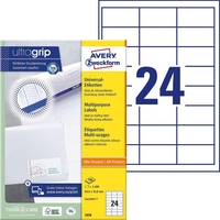 AVERY Zweckform Etiketten 3658 weiß 64, 6 x 33, 8 mm - 2.400 Stück